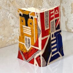 שורות בד אפריקאי צהוב אדום וכחול 2 סימניות2