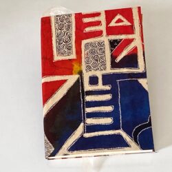שורות בד אפריקאי צהוב אדום וכחול 2 סימניות3